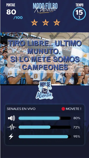 Pantalla de medición en vivo